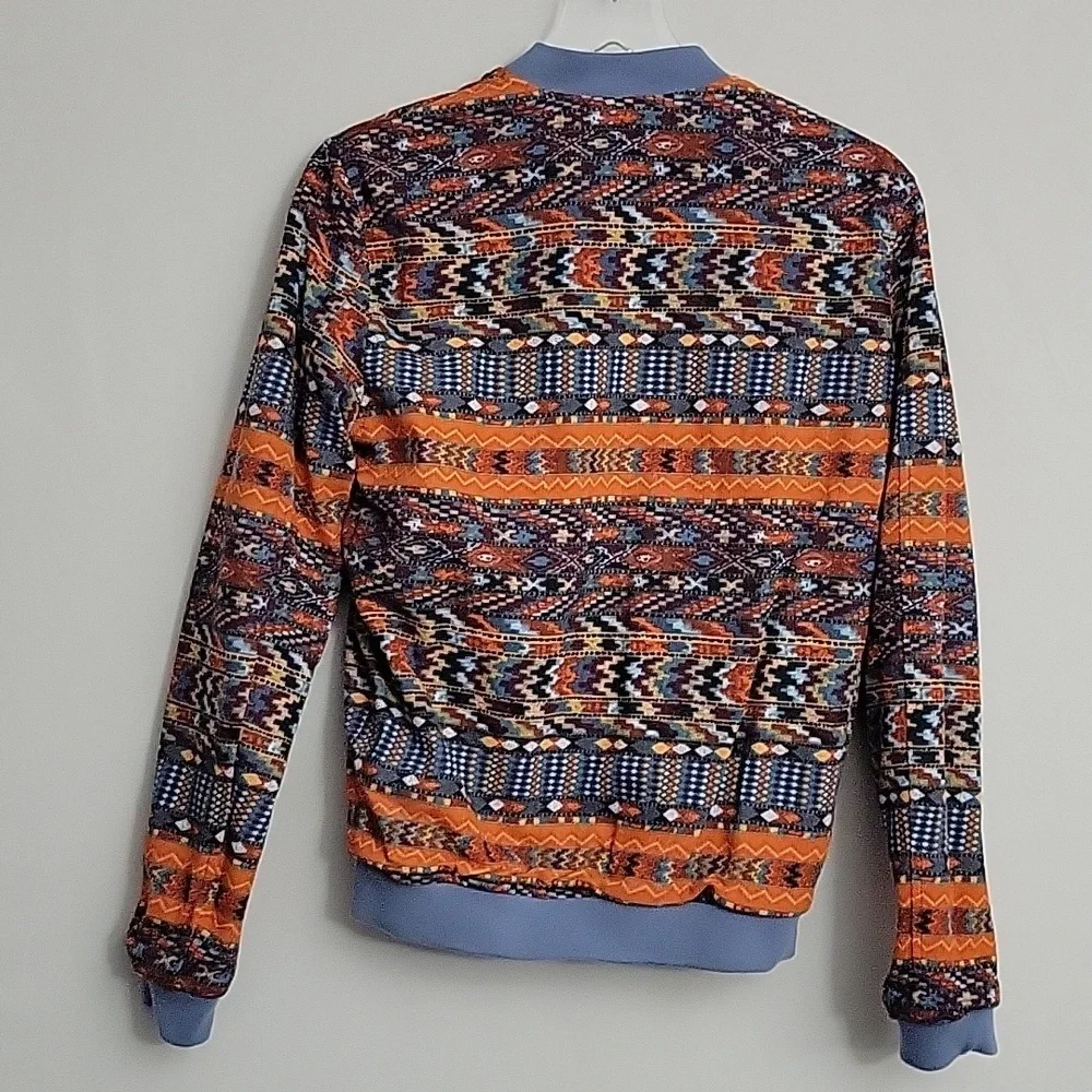NWT Zara Men's Reversible Cotton Blend Aztec Zip Up Jacket Size Medium